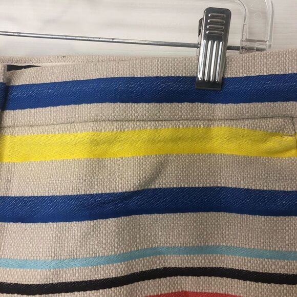 J. Crew cream multi color striped shorts, size 8 - Picture 4 of 14
